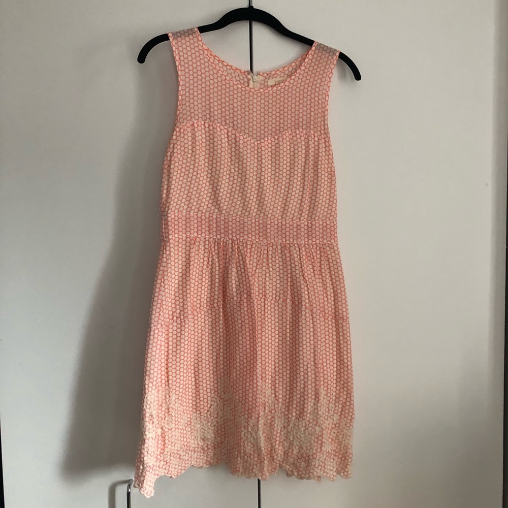 Coral and ivory sundress